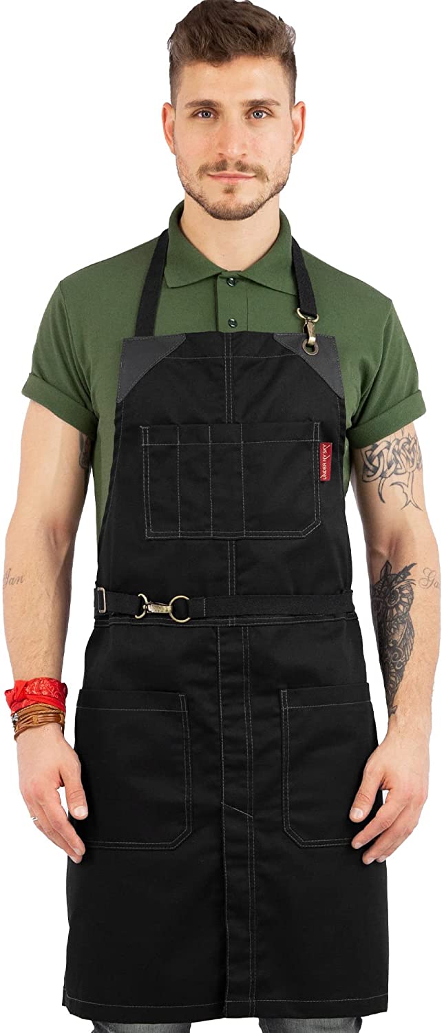 Barista Apron with Leather Reinforcement, Split-Leg – Adjustable for Men and Women Pre-Order