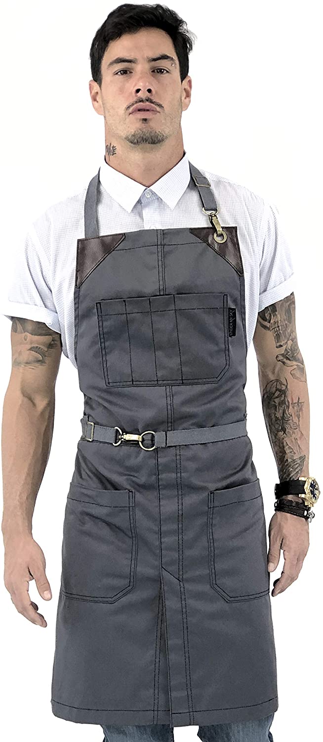 Barista Apron with Leather Reinforcement, Split-Leg – Adjustable for Men and Women Pre-Order