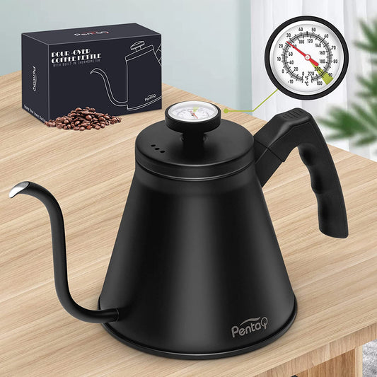 Kettle Gooseneck With Thermometer (Black)