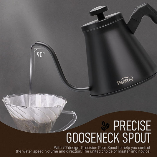 Kettle Gooseneck With Thermometer (Black)